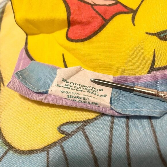 Vtg Disney The Little Mermaid Double Full Flat Sheet Ariel Flounder Sebastian - Picture 15 of 15